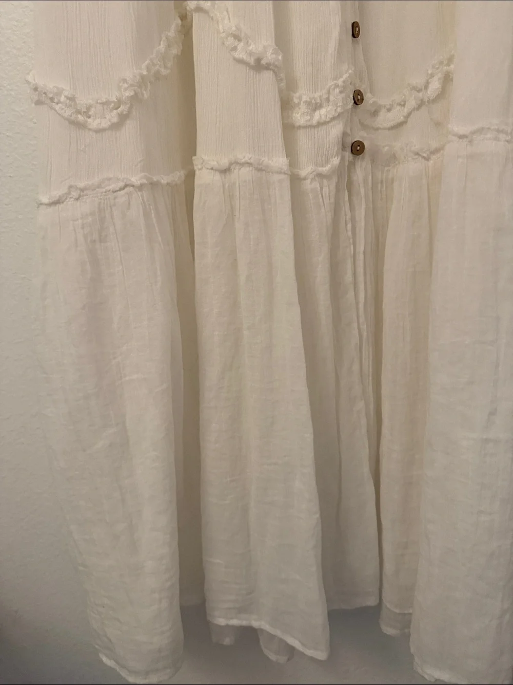 NEW Free People Boho White Button-Front Maxi Dress M